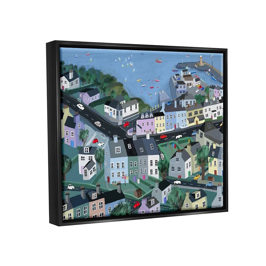 Amazon.com: Stupell Industries Port Town Neighborhood Houses